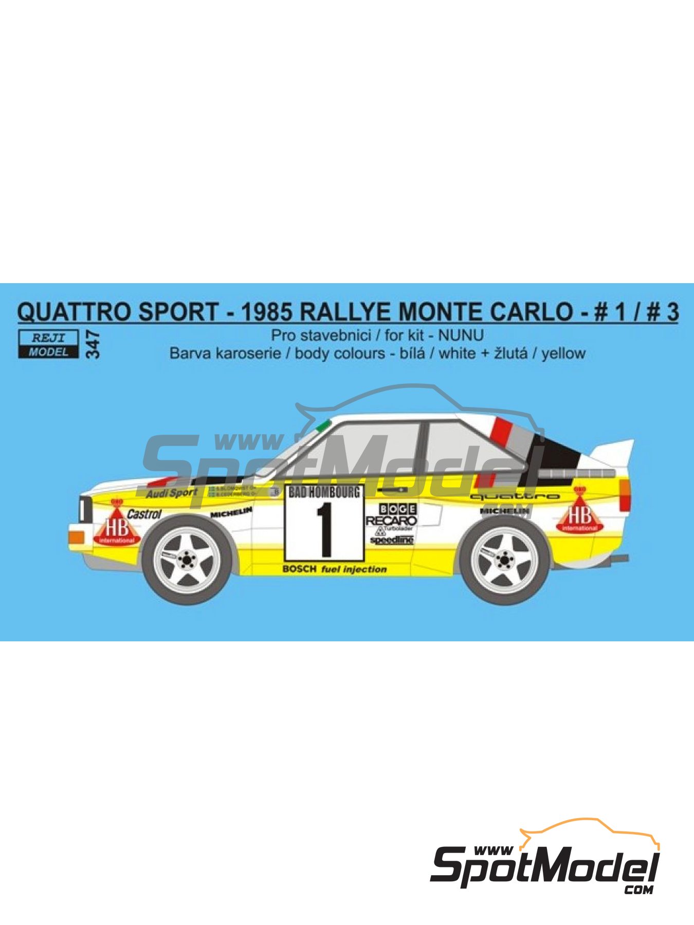 Reji Model 347: Marking / livery 1/24 scale - Audi Quattro Sport